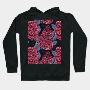 Red lilac on a dark background Hoodie